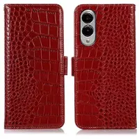 Mtp Products Samsung Galaxy S25 Edge Crocodile Series Læderpung med RFID - Rød