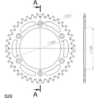 Supersprox Aluminium Ktm 520x40 Ral990x40blk Bagtandhjul