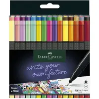 Faber-Castell 151630, Flerfarvet, Flerfarvet, 0,4 mm, Fin, Trekant, Blæk baseret på madfarver