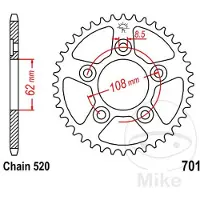 JT Sprockets 520 Jtr701.40 Steel Bagtandhjul
