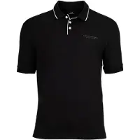 Armani Exchange A|X Armani Exchangetil mænd. XM001557AF10363UC001 Sort elastisk poloshirt (M), Casual, Bomuld, Korte ærmer