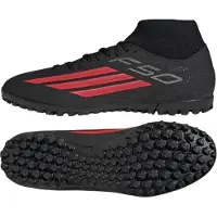 Adidas Herre F50 Club Mid Cut Stealth Victory Pack TF Kunstgræs Fodboldstøvler Core Black/Lucid Red/Sort
