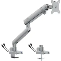 Dutzo Skærmholder til 1 skærm (17"-40") - Pro+ udgave med 1 x USB A & 1 x USB C porte (Hvid)