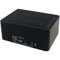 LC-Power LC-DOCK-U3-CR - HDD dockingstation - båse: 2 - 2,5 / 3,5 delt - SATA - USB 3.0 - sort