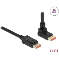 DeLOCK - DisplayPort kabel - DisplayPort (han) lige til DisplayPort (han) opvinklet - DisplayPort 1.4 - 5 m - 8K60 Hz (7680 x 4320) support - sort
