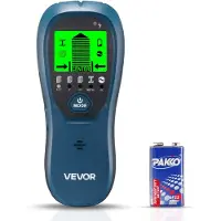 Vevor Stolpefinder vægscanner, 5 i 1, elektronisk vægstolpedetektor med smart sensor, LCD-skærm med høj opløsning og lydalarm, til midten og kanten af ​​metal, AC-ledning, bjælker, rør, blå