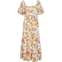 Vila Kjole 'VIFlola' oliven / orange / lys pink / hvid