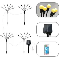 INF Solcelledrevne ildfluelys 10 LED'er 4-pak WarmWhite