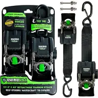 Rhino usa udtr?kkelige b?dtrailer stropper (2-pack) -Heavy pligt 2 tommer x 43 tommer b?dbinding af straps-udt?mmende trailer montering af akters