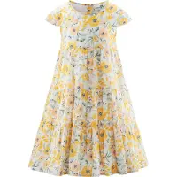 Happy girls Kjole gul / mint / sort / offwhite
