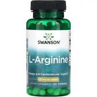 Swanson Health , L-Arginin, 500 mg, 100 Kapsler