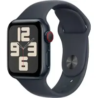 Apple Watch SE (GPS + Cellular) - 2. generation - 40 mm - midnatsaluminium - smart ur med sportsbånd - fluoroelastomer - midnat - båndstørrelse: S/M - 32 GB - LTE, Wi-Fi 4, Bluetooth - 4G - 27.8 g