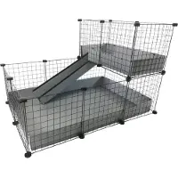 C&c modulært bur 3x2 + Loft 2x1 + Ramp sølv