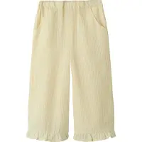 Name it Bukser - Wide - NmfFolly - Coconut Milk/Sahara Sun - - 7 år (122) - Bukser - Bomuld