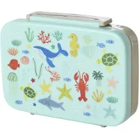 Rice Madkasse - m. 6 Rum - 1 L - Blå Ocean Print - - OneSize - Madkasse