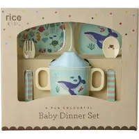 Rice Blue Ocean Print-4 Pcs Service