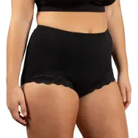 Conni Inkontinens trusse med blonde - Sort