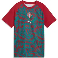 Puma Portugal Warmup Jersey Youth, Football, Club Red/Green Lagoon, 11-12Y