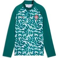 Puma Portugal Warmup Quarter-Zip Top Youth, Football, Green Lagoon/Ruby Shimmer, 5-6Y