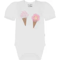 Hust and Claire Body k/æ - Britt - Hvid m. Is - - 1 år (80) - Body K/Æ