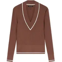 Armani Exchange A|X Armani Exchangetil kvinder. XW002242AF10352U6136 Trøje med V-hals, brun (XL), Casual, Viscose, Lange ærmer