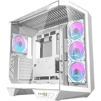 Darkflash DY470 computerchassis med 4 ARGB-blæsere - hvid
