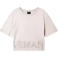 Armani Exchange A|X Armani Exchangetil kvinder. XW001709AF17172U6223 Beskåret bling t-shirt hvid (L), Casual, Bomuld, Korte ærmer
