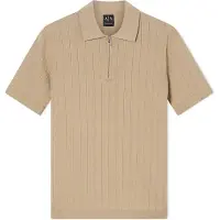 Armani Exchange A|X Armani Exchangetil mænd. XM002438AF22249U6229 Polo Knit Winter Twig beige (XL), Casual, Bomuld, Korte ærmer