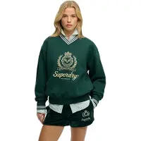 Superdry Superdrytil kvinder. W2012589A Country Club sweatshirt grøn (S), Casual, Bomuld