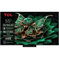 TCL 55C7K - 55 Diagonal klasse (54.5 til at se) - C7K Series LED-bagbelyst LCD TV - QLED - Smart TV - Google TV - 4K UHD (2160p) 3840 x 2160 - HDR - Mini-LED, Quantum Dot Pro - børstet aluminium