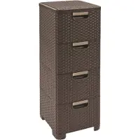 Curver BOOKCASE WITH 4 DRAWERS 4x14L /DARK BROWN