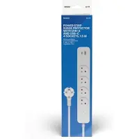 Savio Lz-11 Strømskinne Med 4 Udtag 1.5 M