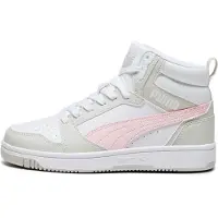 Puma Rebound V6 Mid Sneakers Youth, Shoes, White/Frosty Pink/Sedate Gray, 38.5