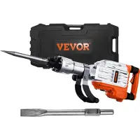 Vevor Nedrivningshammer, 3500W betonhammer med bundprop, 1900 slag i minuttet kraftig elektrisk bundprop, 2 stk. mejsel med handsker og 360°C drejeligt forhåndshåndtag til udgravning og hullebrydning