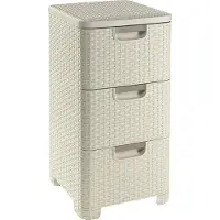 Curver BOOKCASE WITH 3 DRAWERS 3x14L /CREAM