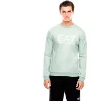 EA7 EA7til mænd. 7M002278_AF22266 Core Identity grøn sweatshirt (L), Casual, Bomuld, Korte ærmer