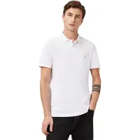 AllSaints ALL SAINTStil mænd. M075PB Polo Reform hvid (S), Casual, Bomuld, Korte ærmer