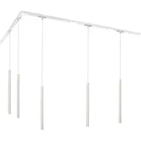 QAZQA Moderne skinnesystem med 5 pendellamper hvid 1-faset - Iconic Frini