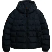 Superdry Superdrytil mænd. M5011905A Quiltet sportsjakke med hætte Navy (XXL), Casual, Polyester, Blå