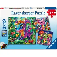 Ravensburger Puslespil - 3x49 Brikker - Baby Garden Dragons - - OneSize - Puslespil