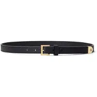 Ralph Lauren Lauren Ralph Laurentil kvinder. 412912036002 Smalt bælte i sort kornet læder (1X), Casual