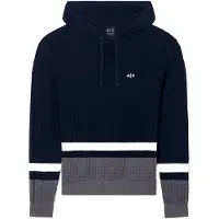 Armani Exchange A|X Armani Exchangetil mænd. XM002171AF22240MB492 Waffle Deep marineblå trøje (L), Casual, Bomuld, Lange ærmer