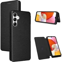 Mtp Products Samsung Galaxy A14/A14 5G Flip Cover - Karbonfiber - Sort