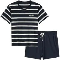 Marc O'Polo Pyjamas kort 'Mix N Match' natblå / hvid