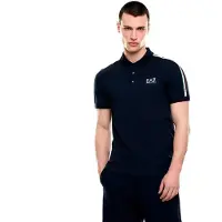 EA7 EA7til mænd. 7M001862_AF12503 Polo i bomuld Italian Spirit marineblå (M), Sort, Casual, Korte ærmer
