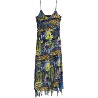 Desigual Kjole 'By mr. christian lacroix' blå / gul / sort / hvid