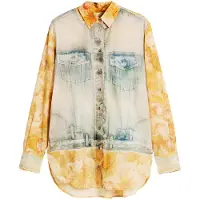 Desigual Bluse blå / lyseblå / curry / offwhite