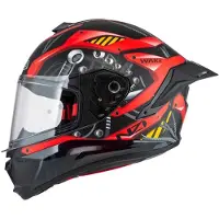Nzi Wake Stream Booster Stripes Fullface-hjelm