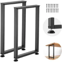 Vevor bordben, 74 cm H x 43 cm B, firkantede stålmøbelben, modulært design, nem montering, maks. belastning 900 kg, kraftig, til hjemmekontorborde, arbejdsbænke, barborde, sæt med 2, sort
