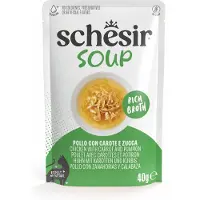 Schesir Økonomipakke Kattesuppe 24 x 40 g - Kylling med gulerødder og græskar